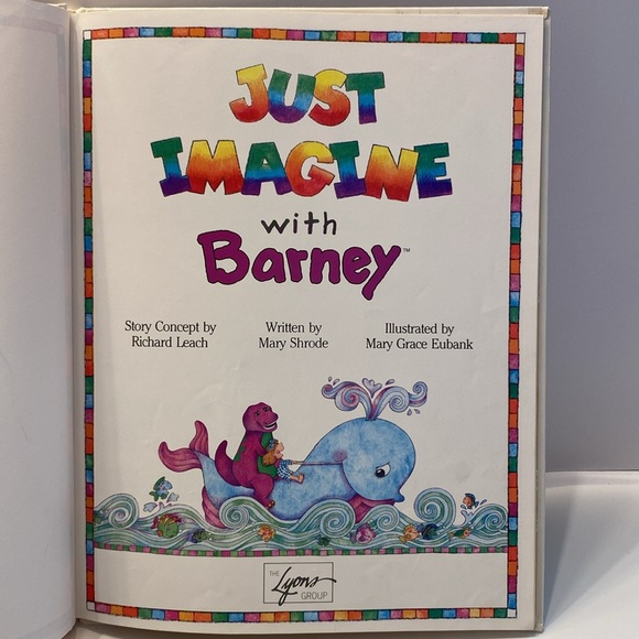 Vintage 1992 Book- Just Imagine- with Barney. Written by: Mary Shrode - Picture 7 of 16